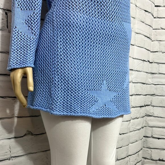 NWT Cotton Country Sweater Womens Medium Rolled Neck Open Knit Relaxed - Picture 4 of 9